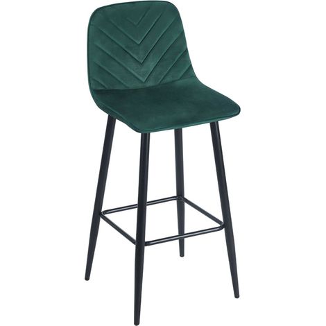 Taburetes Cocina - Taburete Coyal Black Terciopelo - Verde (1/5)