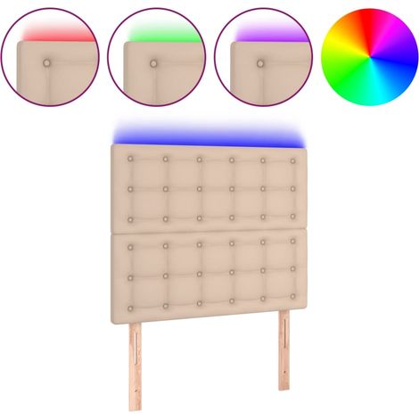 Maison Exclusive - Testiera a LED Cappuccino 90x5x118/128 cm in Similpelle