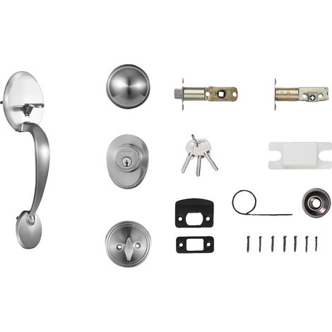 Système de verrou de porte d'entrée, espacement des trous réglable, alliage de zinc durable, Alliage de zinc (1/2)