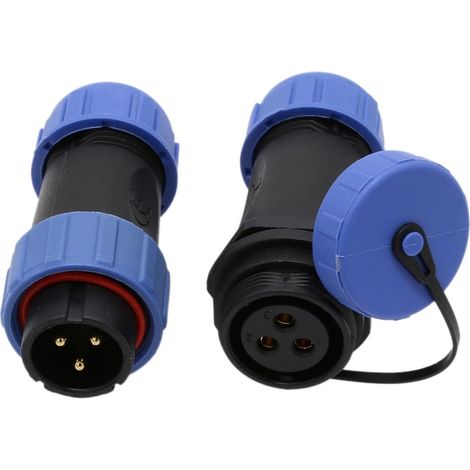 Wasserdichter 3-Pin-Stecker – 2er-Pack – Verstärktes Nylon – IP68-Schnellanschluss – Luft- und Schifffahrt – Schwarz (1/5)
