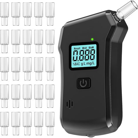 Alcootest,Testeur d'alcool,Alcootest Ethylotest Electronique,avec Écran LCD numérique et 25 Embouts,pour Usage Personnel (1/5)