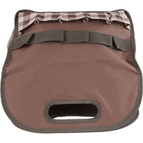 Werkzeugtasche mit großem Fassungsvermögen, farblich abgestimmt, tragbar, für Garten, Haushalt und Holzbearbeitung, Aufbewahrungstasche, Kaffeebraun-Karo (1/5)