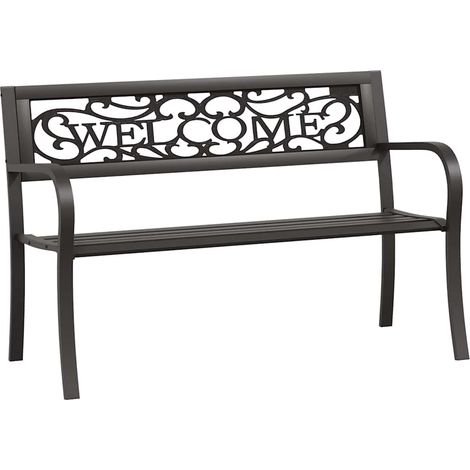 Maison Exclusive - Gartenbank 125 cm Stahl Schwarz (1/5)
