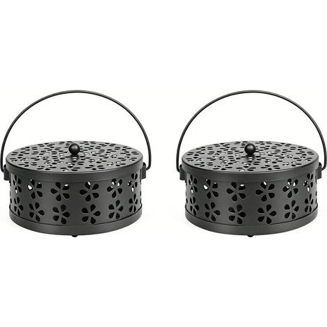 Support Serpentin Anti Moustique - Fer - Design Creux Patte De Chat - Diamètre 13,5 Cm - Portable - Pour Camping Randonnée Voyages - 2 Pièces (1/2)