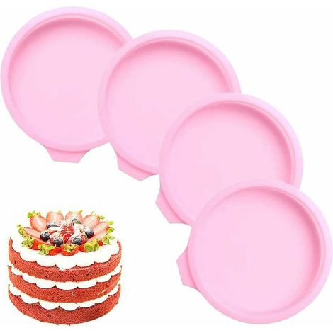 4 PIECES Round silicone mold for baking, Layer cake mold, non-stick coating, 15 cm (1/5)