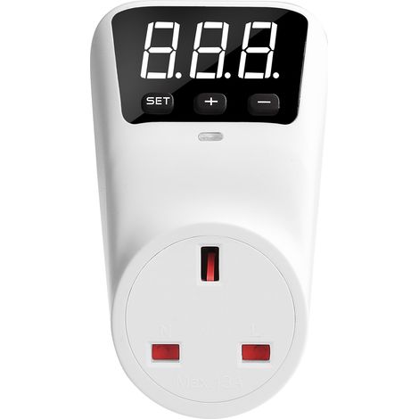Prise de protection de tension automatique numérique, affichage LCD 13A, sortie de relais de surintensité (1/5)