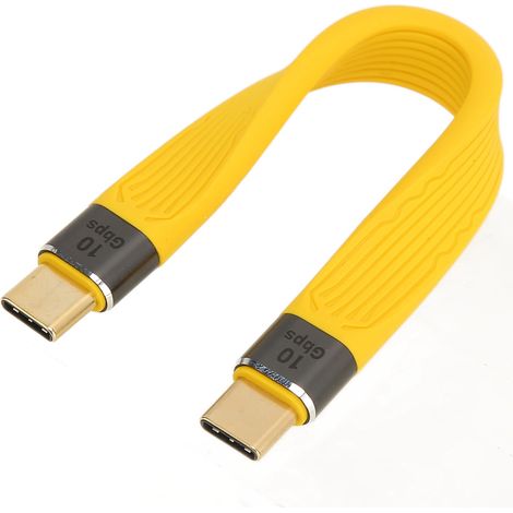 Câble USB-C Mâle à Mâle 100W Charge Rapide 5A 10Gbps Transfert Données 5,3 pouces (1/5)