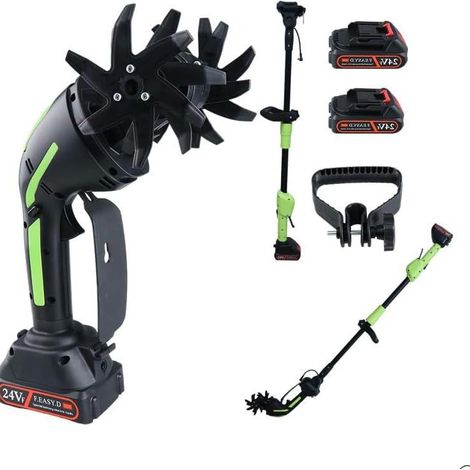 Motoculteur agricole rotatif, machine à creuser des fossés, à retourner et à ameublir le sol, micro-motoculteur électrique, petite machine de désherbage et de labourage portative à batterie lithium po