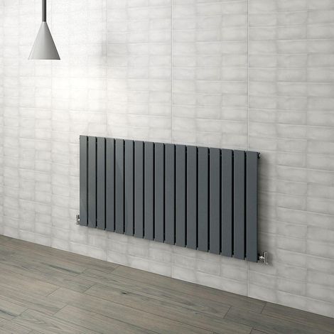 Flat Panel Radiator 600x1156mm Anthracite Single Horizontal Modern Central Heating Radiators