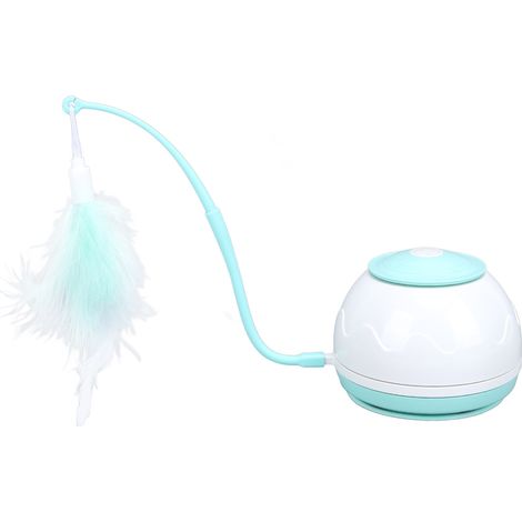 Jouet interactif intelligent pour chat avec lumière LED, 4 vitesses rotatives, silencieux, bâtonnet à plumes électrique vert (1/5)