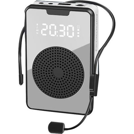 Amplificateur vocal sans fil Bluetooth avec microphone et casque-micro, pour guide - Noir - Parfait (1/5)