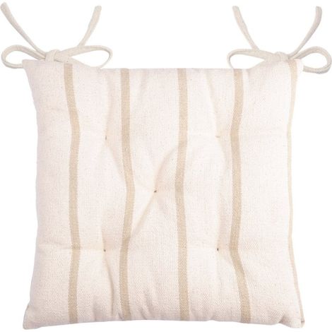 Lot de 4 galettes de chaise 5 points 40x40 St Trop lin coton (1/3)