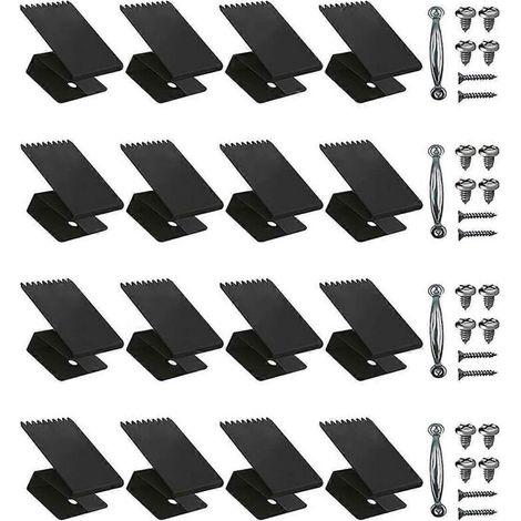Clips de fixation pour fenêtres anti-ouragan, clips de protection anti-ouragan en acier inoxydable, noirs (1/5)