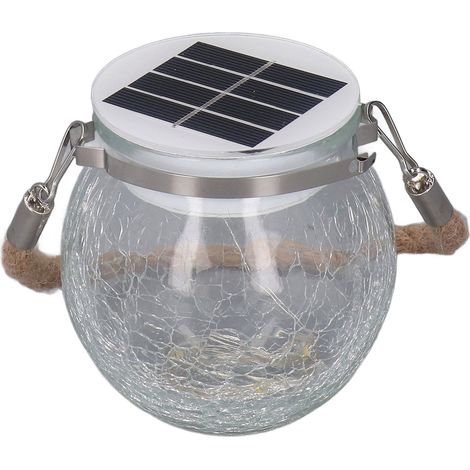 Guirlandes lumineuses solaires suspendues pour extérieur, alimentées à l'énergie solaire, boules de verre crépitantes, lumière chaude, étanches IP65, globes décoratifs (1/5)