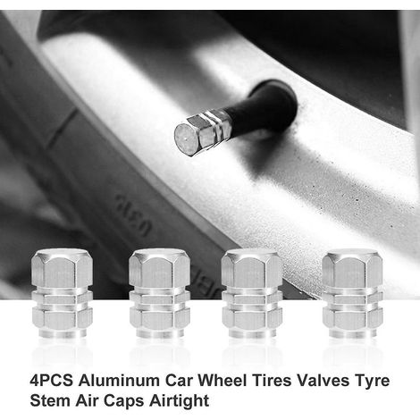 4 Stück Aluminium-Autorad-Reifenventile, Reifenkappen, luftdicht