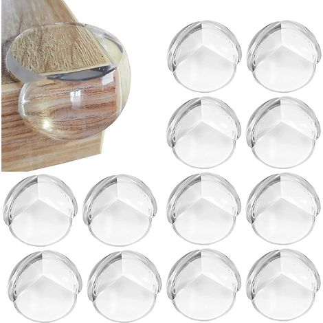 Protecteur D'Angle Sphérique - 12 Pièces - Adhésif Transparent - Pour Meubles En Bois Métal Verre Marbre - Sécurité Bébé (1/5)