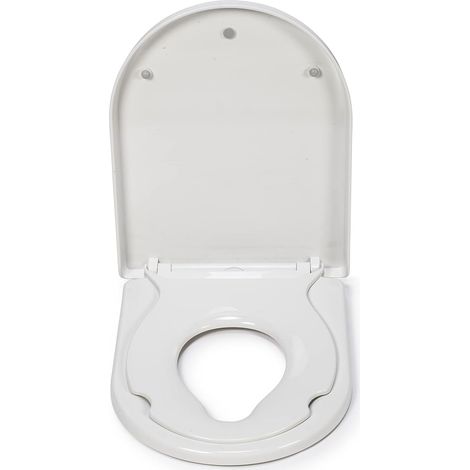 Croydex Hilier D Shaped Soft Close Toilet Seat, Anti-Bacterial Treated Surface, Quick Release Hinges (1/5)