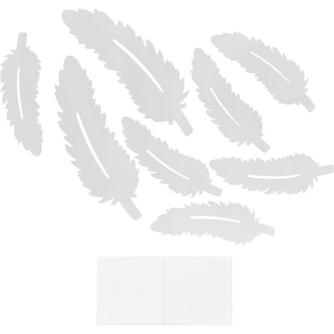 Autocollant mural miroir stéréo en forme de plume pour salon et chambre, couleur argent pour mur TV (1/5)