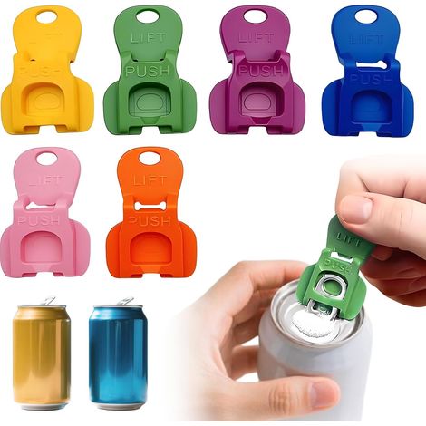6 Pièces Ouvre-boîtes en Aluminium,Ouvre Boîte de Soda de Bière Plastique,ouvre canette,ouvre canette soda,bouchon canette,Ouvre Boîte Manuel Facile,pour Canettes en Aluminium Cola,Bière,Soda,Boissons (1/5)