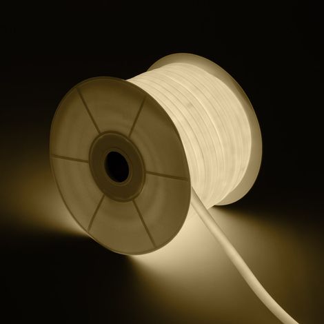 LED-Streifenrolle Neon Dimmbar 220V 50m Neutralweiß Rund 360° 9W/m Schnitt 100cm IP67 Neutralweiß