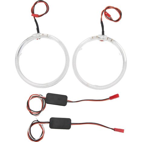 Guide de lumière LED Angel Eyes pour voiture, 95 mm/3,7 pouces, éclairage violet, 9-36 V, pour phares, feux de jour et clignotants (1/3)