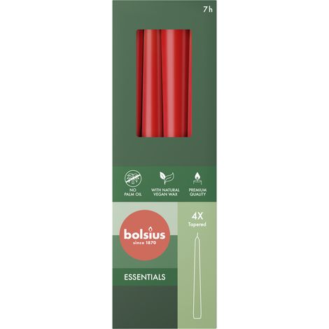 Candela Conica Rossa Mm 24 H 245 Pz 4 Bolsius (1/2)