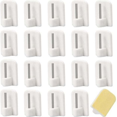 50 selbstklebende Gardinenstangenhaken, Gardinenstangenhalterungen für Badezimmer, Küche, Schlafzimmer (1/4)