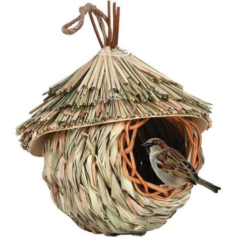 Maison de Colibri extérieure, Accrochez Les Poches de nid d'oiseau Cage de cabane à Oiseaux Naturelle extérieure Odipie (1/5)