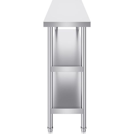 Table de travail inox professionnelle 35,6 x 152,4 cm pour cuisine commerciale (1/5)