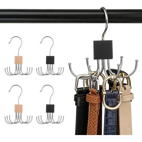 soportes para cinturones, para guardar cinturones, bufandas, corbatas, soportes giratorios de 360° para bufandas, calcetines y cinturones (2 colores) (1/4)
