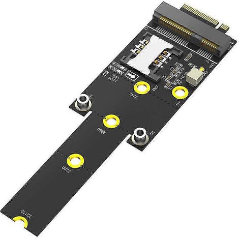 Adaptateur Mini PCI-E vers M.2 NGFF Key M avec emplacement pour carte SIM, compatible avec les modules WiFi WWAN LTE (1/5)