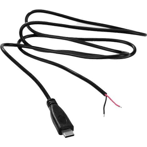 Câble d'extension d'alimentation USB-C mâle vers 2 broches, type C, extrémité ouverte, 5 V, 3 A (1/4)