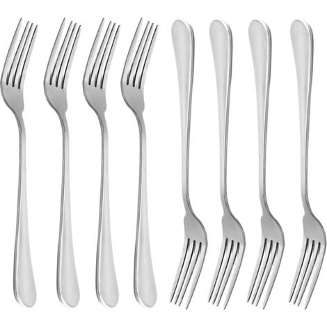 Ensemble de 8 fourchettes de table haut de gamme en acier inoxydable 18/10, robustes, 20 cm (8 pouces). (1/5)