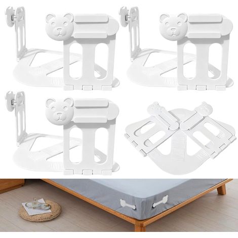 4 Pièces Attache Drap Housse Maintien Drap Housse Coin Pince Couette avec Bandes de Fermeture pour Coins de Matelas Grande Taille Pliable Facile (1/5)