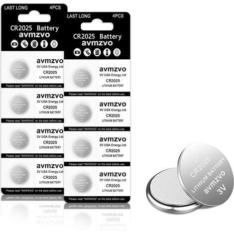 CR2025 Pile Bouton Batterie au Lithium 3V CR-2025 8 Piles[5 Ans Garantie] (2025-8p) (1/5)