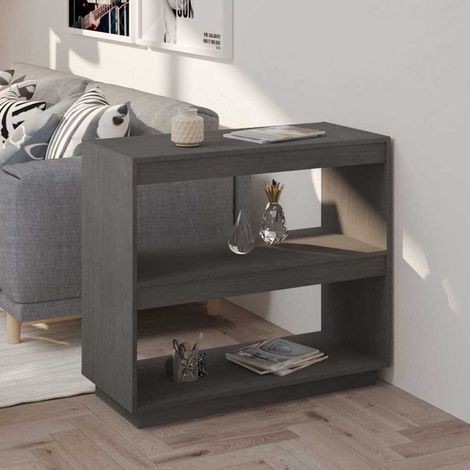 vidaXL Estantería de madera maciza de pino gris 80x35x71 cm (1/5)