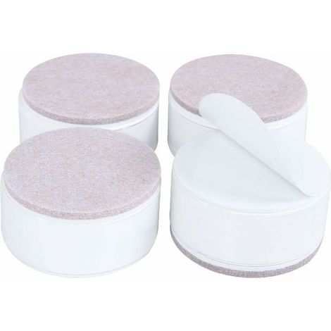 4pcs Rehausseur de Meubles en Acier à Haute Teneur en Carbone de 3 cm, Rehausseur de Meubles Autocollant, Largeur de 6 cm pour Armoires de Canapé Chaise Table, Blanc (1/5)