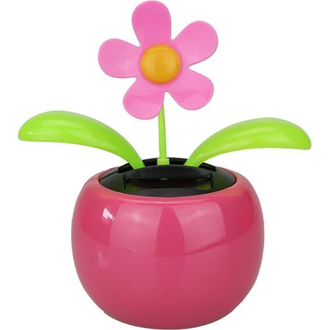 Décorations de voitures de fleurs de danse solaire, mignonnez la tête de voiture à fleurs de danse solaire, jouets de danse solaire en plastique, 4x4,5 Figurines solaires ornements de voiture po (1/5)