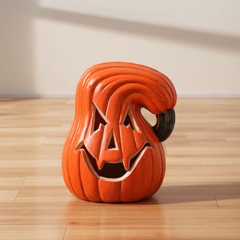 (Orange) Dekorative Halloween-Kürbislaterne aus PVC, praktische Leuchte für Zuhause und Partys, einzigartiges Hängedesign (1/5)