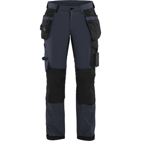 Arbeitshose für Handwerkerinnen Stretch 4D Damen 7192 – Dunkelmarine/Schwarz 2XL – FR(52) – SE(C50) – Kurz