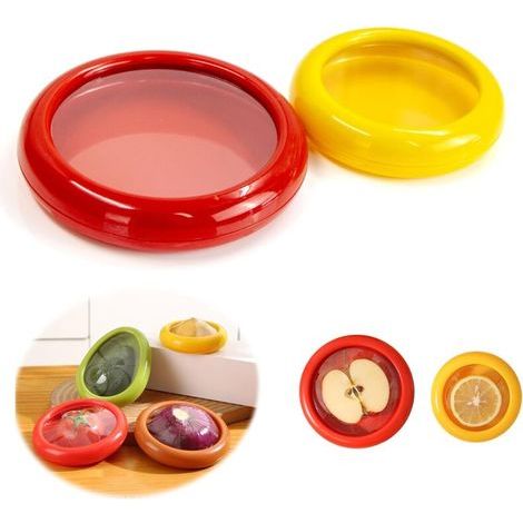 Storage Containers with Stretchable Lids for Deli Meats - Airtight for Long-Term Storage of Vegetables/Lemon/Tomato/Avocado, Suitable for Microwave, Oven, Freezer, and Dishwasher, 2 pcs (1/5)