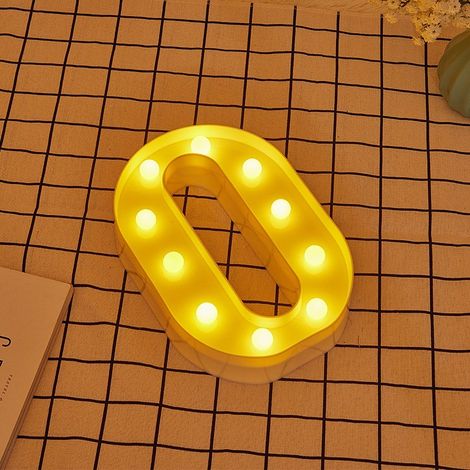 Jandei - Letras LED Número 0 iluminadas luz blanca cálida altura 22cm con pilas 2xAA Letras LED