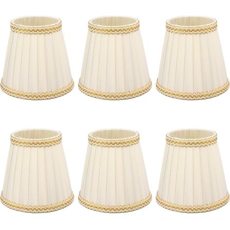 6Pcs Petite Abat-Jour Clip Sur Tambour Abat-Jour en Tissu pour Lustre Bougies Ampoules Accessoires d'éclairage (1/5)