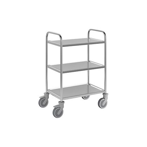 Carrito de servicio de acero inoxidable  3 pisos  cubiertas de