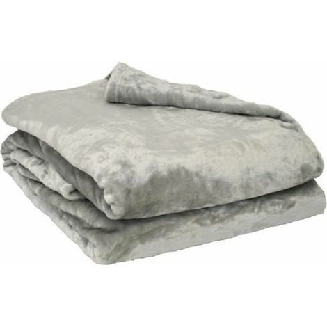 Couverture microflanelle 220x240 cm perle