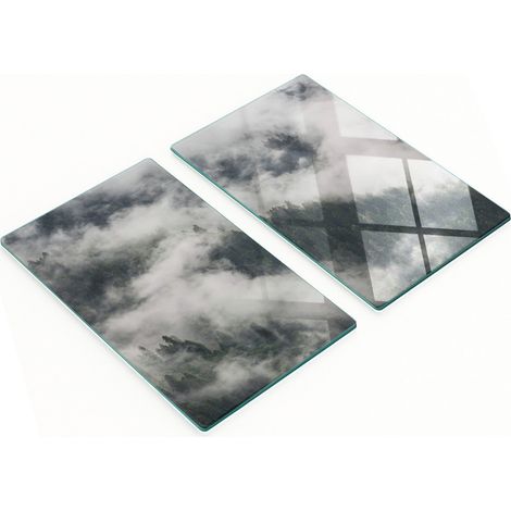 Dekorative Glas-Schneide- und Servierbretter „Nebelwald“ 2 x 30 x 52 cm (1/5)