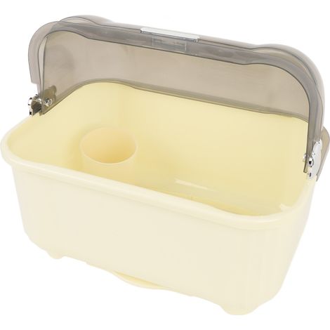 Geschirrtrockenbox mit effektiver Wasserableitung, großem Fassungsvermögen, Geschirrtrockner aus PP-Kunststoff mit staubdichtem Deckel für die Küche (1/5)
