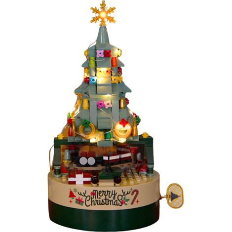 Maison de Noël illuminée avec lumière LED et musique, Ornements électroniques, Boîte cadeau musicale, Décoration de Noël, Figurine en résine (1/5)