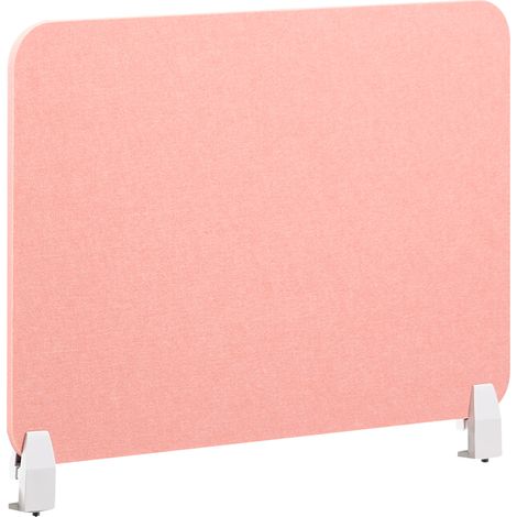 Panel separador acústico escritorio PET tapizado en tela 80 x 72 cm rosa claro Split