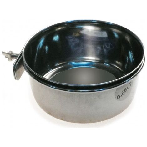COMEDERO LORO INOX. 8cm.CON TORNILLO